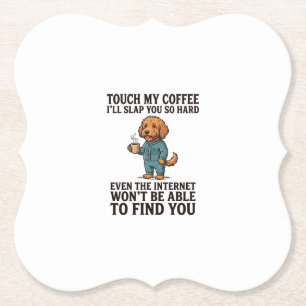 Lustiges Kaffee-Hund Vintage Gravur Shirt Design_1 Untersetzer