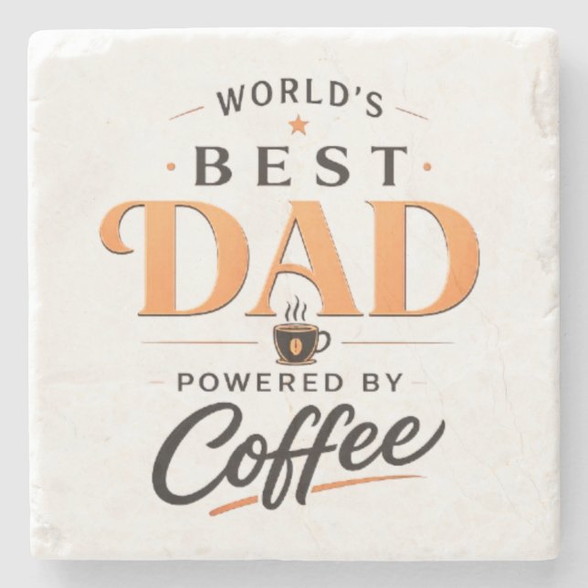 Lustiges Kaffee-Liebhaber-Vater-Design Steinuntersetzer (Vorderseite)