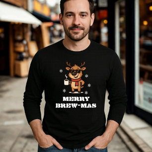 Lustiges Kaffee-Rentier-Weihnachten T-Shirt
