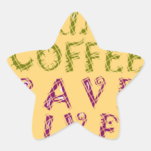 Lustiges Kaffee-Selfie-Zitat-Design Stern-Aufkleber