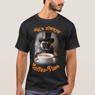 Lustiges Kaffee- und Mops-Liebhaber-Motiv. Kaffee T-Shirt