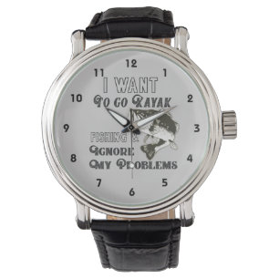 Lustiges Kajak-Fischen-Bass-Uhr Armbanduhr