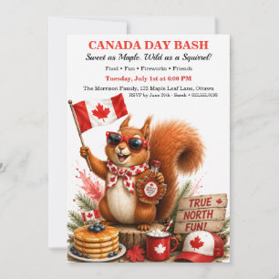 Lustiges kanadisches Eichhörnchen Canada Day Ahorn Einladung