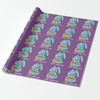 lustiges Kaninchen mit karottensüßem Cartoon Geschenkpapier