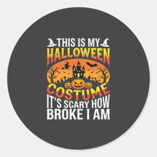 Lustiges kaputtes Halloween-Kostenüm Grusel-Haus-D Runder Aufkleber
