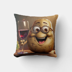 Lustiges Kartoffel-Weintrink-Kissen! Kissen
