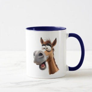 Lustiges Kartoonpferd, total verrückt. Tasse
