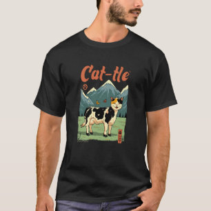 Lustiges Kat-tle Katzen-Kuh-Hybrid-Design T-Shirt