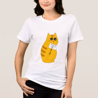 Lustiges Katz-Shirt, Hungriges Katzen-Top Tri-Blend Shirt