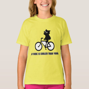 Lustiges Katze-auf-Fahrrad-T-Shirt Cool Cycling T-Shirt