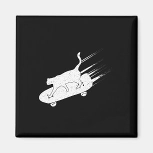 Lustiges Katze Skateboard Fahrendes Katzenliebhabe Magnet