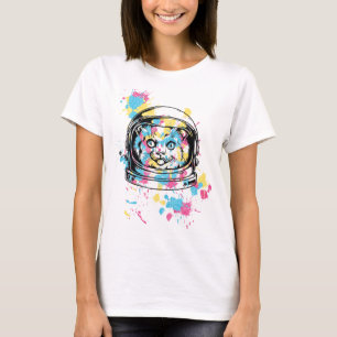 Lustiges Katze T-Shirt Weltraum Katze Alien Kätzch