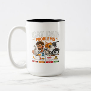 Lustiges Katze-Vater-Probleme Kaffee-Liebhaber-Ges Zweifarbige Tasse