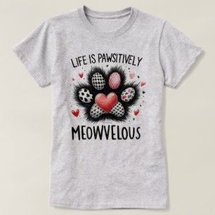 Lustiges Katzen Grafik T-Shirt - Pawsitiv Meowvelo