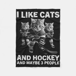 Lustiges Katzen-Hockey-Geschenk für Introvertierte Fleecedecke