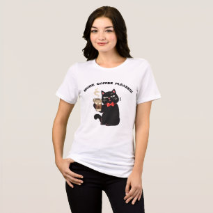 Lustiges Katzen-Kaffee-Design – „Mehr Kaffee bitte Tri-Blend Shirt