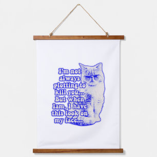 Lustiges Katzen-Meme für Katzenbesitzer und Katzen Wandteppich Mit Holzrahmen