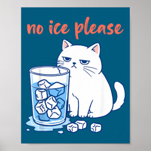 Lustiges Katzen-Meme kein Eis bitte Männer Frauen Poster