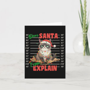 Lustiges Katzen-Mugshot Lieber Santa, ich kann die Karte