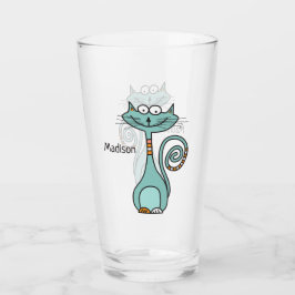 Lustiges Katzen-Name-Literglas Glas