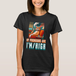 Lustiges Katzen-Pronomen-Meme-Shirt - Meine Pronom T-Shirt