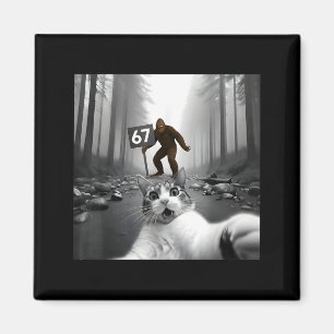 Lustiges Katzen-Selfie mit Bigfoot 67 Six Seven Me Magnet