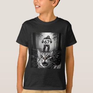 Lustiges Katzen-Selfie mit Bigfoot 67 Six Seven Me T-Shirt