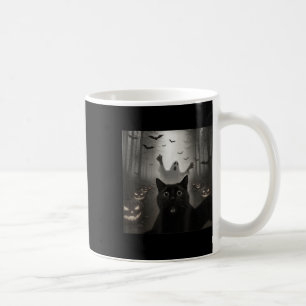 Lustiges Katzen-Selfie mit gruseligen Halloween-Ge Kaffeetasse