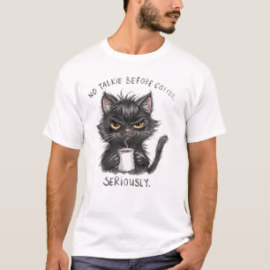 Lustiges Katzenkaffee-Shirt   Kein Reden Vor Kaffe T-Shirt