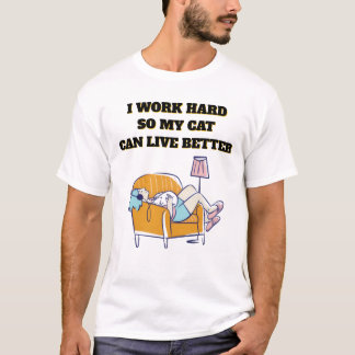 Lustiges Katzenliebhaber T-Shirt | Faules Katzen-N