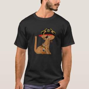 Lustiges Katzenpiratendesign Halloween-Piraten Kin T-Shirt