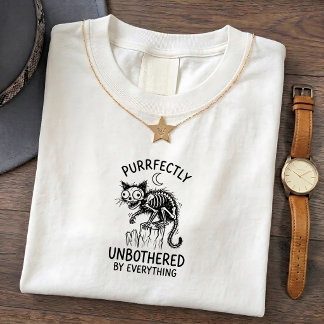 Lustiges Katzenskelett Grafik T-Shirt