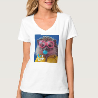 Lustiges Kaugummi-Igel-Positiv-Motivations-T-Shirt T-Shirt