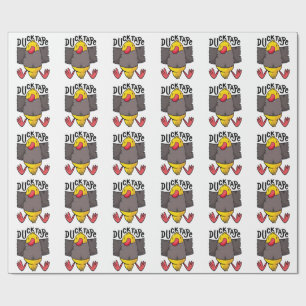 Lustiges Kawaii-Ente in Klebeband eingewickelt Geschenkpapier
