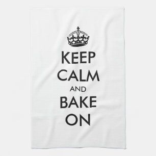 Lustiges Keep Calm and Bake On Küchenhandtuch Geschirrtuch