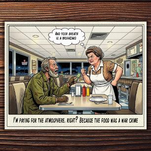 Lustiges Kellnerin Leben Restaurant Humor Postkart Postkarte