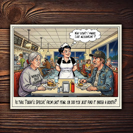 Lustiges Kellnerin Leben Restaurant Humor Postkart Postkarte
