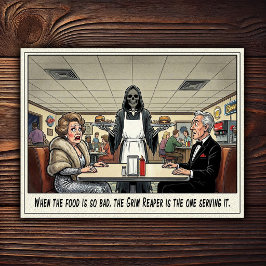 Lustiges Kellnerin Leben Restaurant Humor  Postkarte