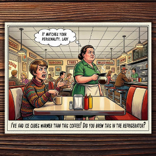 Lustiges Kellnerinnen-Leben Restaurant-Humor Postk Postkarte