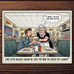 Lustiges Kellnerinnen-Leben Restaurant-Humor Postk Postkarte