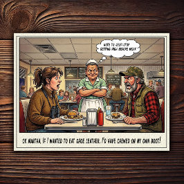 Lustiges Kellnerinnen-Leben Restaurant-Humor  Postkarte