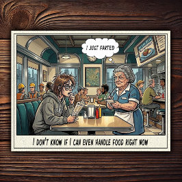 Lustiges Kellnerinnen-Leben Restaurant-Humor  Postkarte