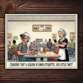 Lustiges Kellnerinnen-Leben Restaurant-Humor  Postkarte