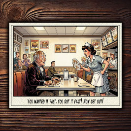 Lustiges Kellnerinnen-Leben Restaurant-Humor  Postkarte