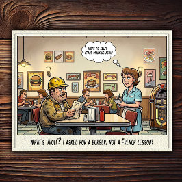 Lustiges Kellnerinnen-Leben Restaurant-Humor  Postkarte