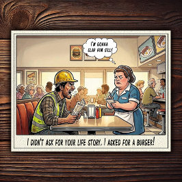 Lustiges Kellnerinnen-Leben Restaurant-Humor  Postkarte