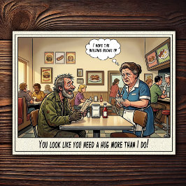 Lustiges Kellnerinnen-Leben Restaurant-Humor  Postkarte