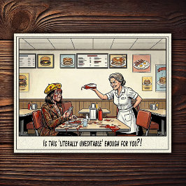 Lustiges Kellnerinnen-Leben Restaurant-Humor  Postkarte