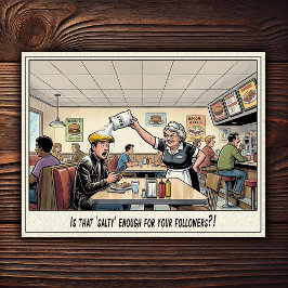Lustiges Kellnerinnen-Leben Restaurant-Humor  Postkarte