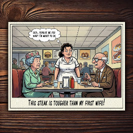 Lustiges Kellnerinnen-Leben Restaurant-Humor  Postkarte